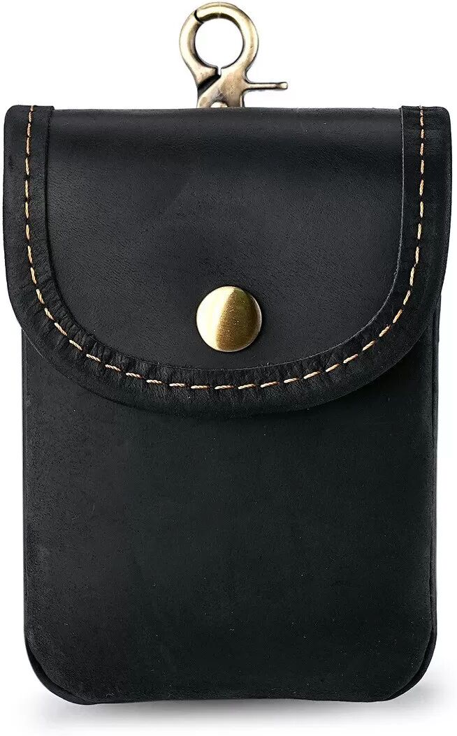 INF Top-Layer Rindsleder Schlüsseletui - Vintage Kleine Gürteltasche für Zigaretten und Münzen