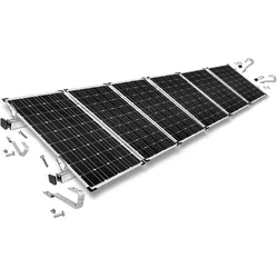 Befestigungskit mit Biberschwanz Dachhaken für Schrägdachmontage 6 Solarpanels Rahmenhöhe 40mm