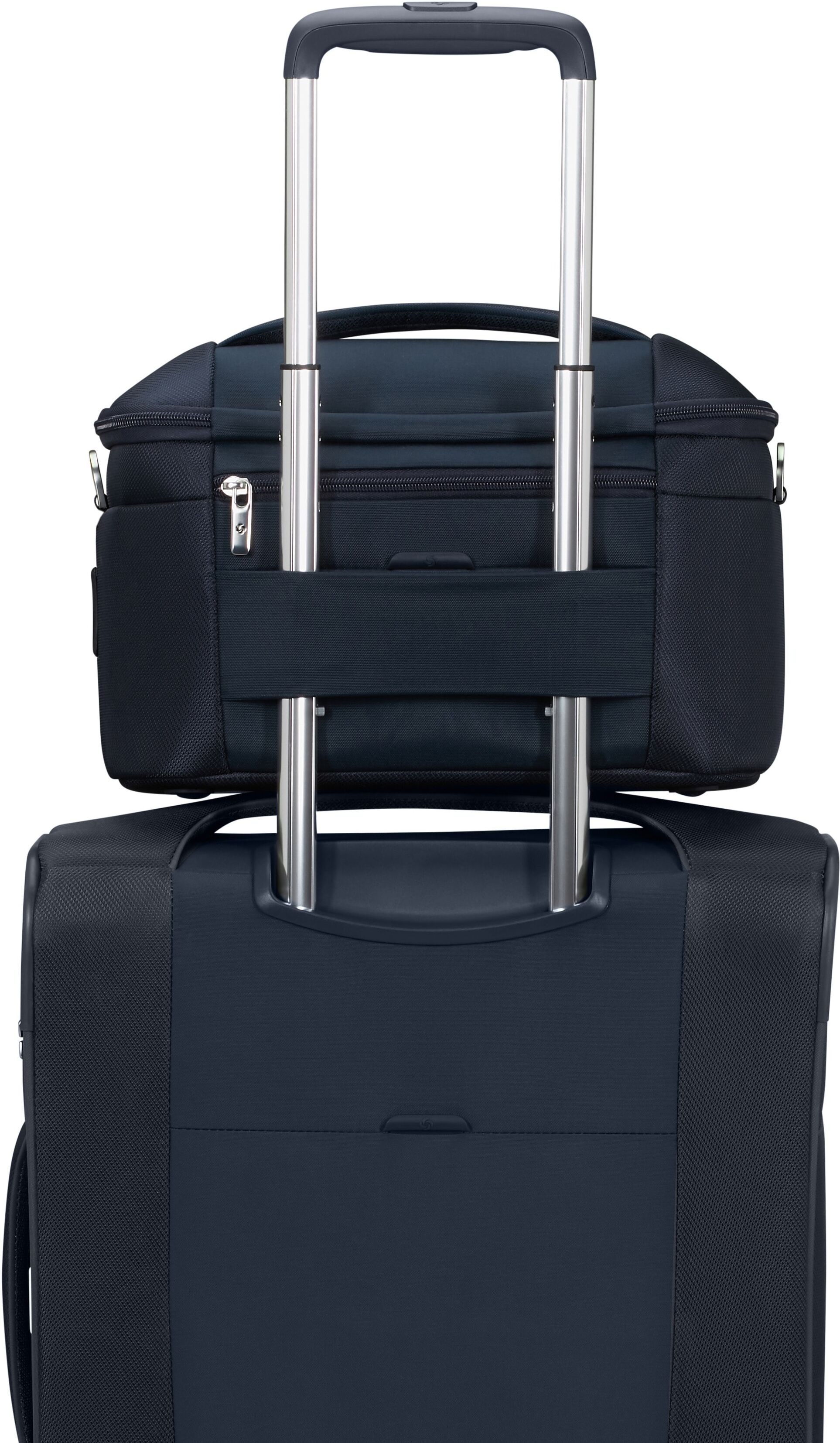 Kosmetikkoffer SAMSONITE "RE-LITE", Damen, Gr. B/H/T: 34cm x 25cm x 21cm, blau (dunkelblau), Polyester, Taschen Kosmetikkoffer, Kosmetikbeutel Waschtasche Kulturbeutel Beauty Case dunkelblau B/H/T: 34cm x 25cm x 21cm