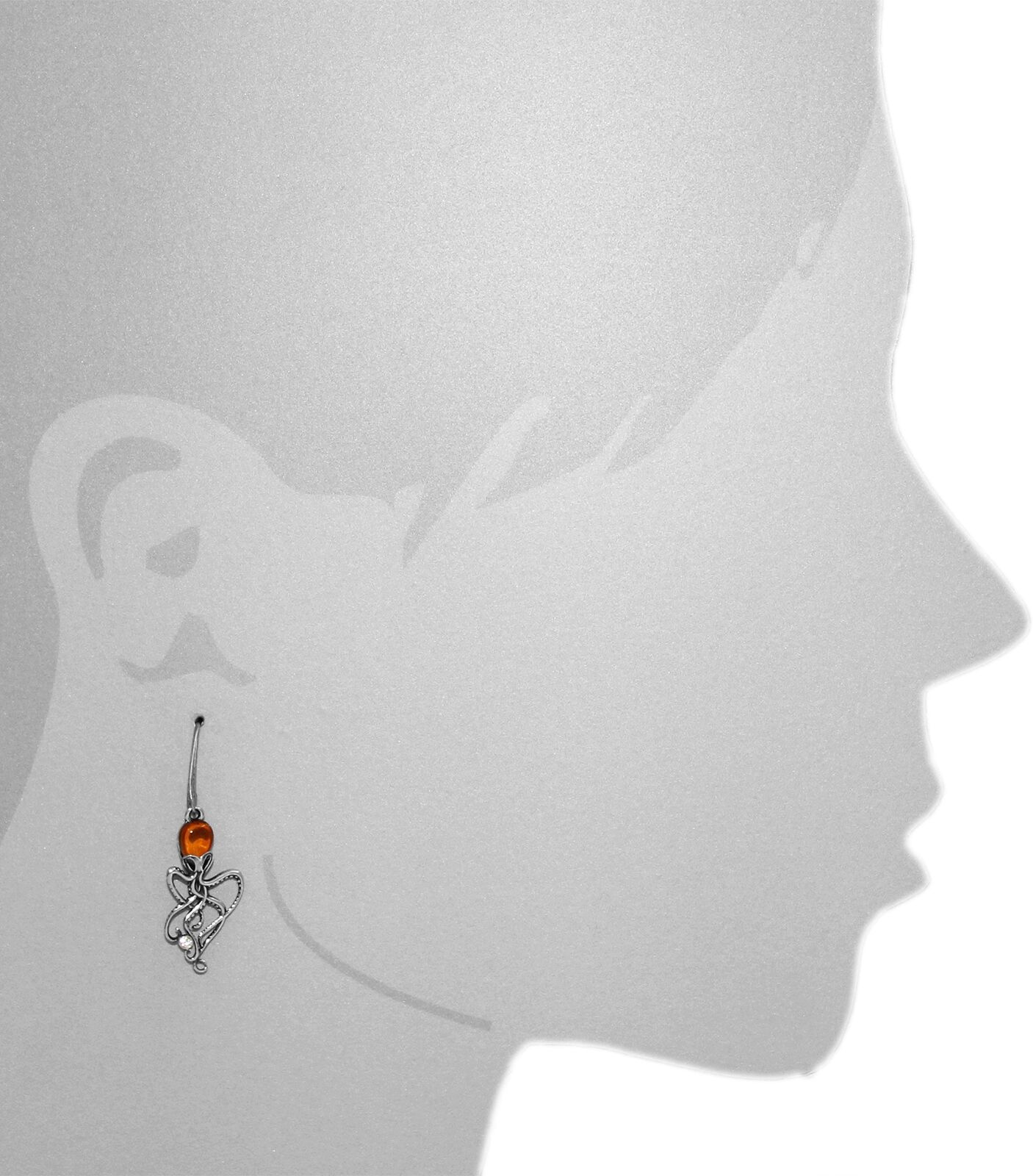 Paar Ohrhänger OSTSEE-SCHMUCK "Ostsee-Schmuck Ohrhänger Tintenfisch Ohrhänger Tintenfisch", weiß (weiß, neutral), Ohrringe, Damen, 42 x 14mm, Silber 925 (Sterlingsilber), Paar Ohrhänger