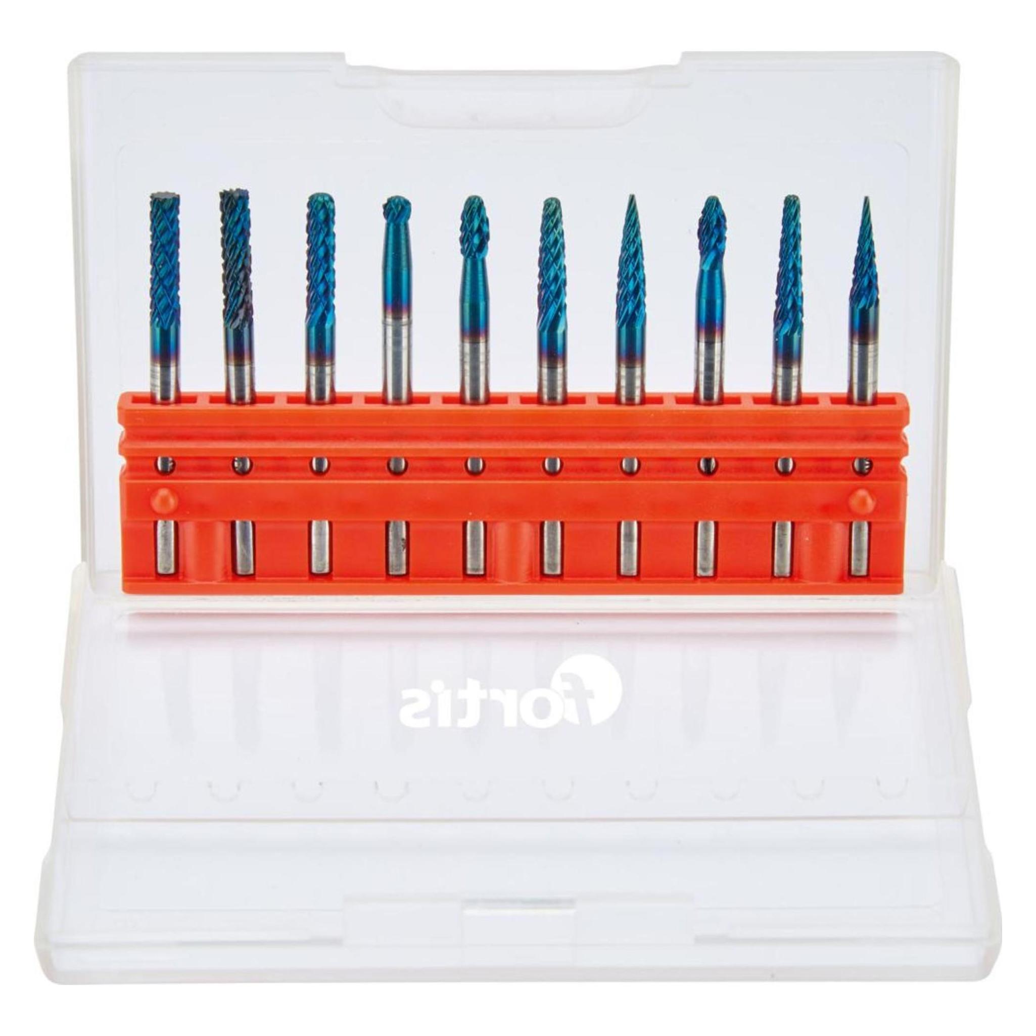 Fortis Kleinfrässtift Satz Hartmetall 3 mm beschichtet 10 Teile (4317784735650)