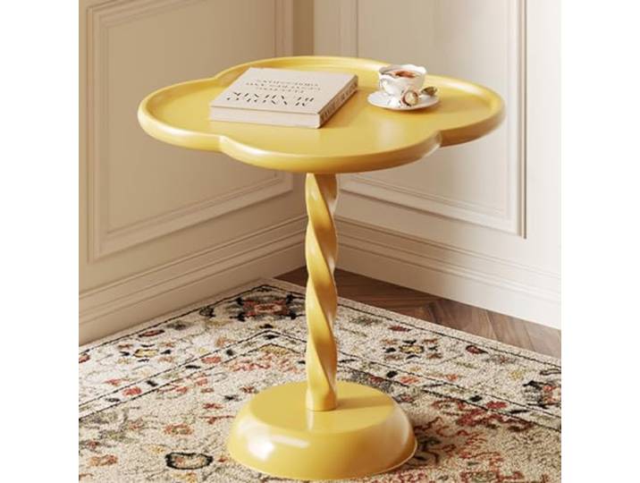 Runde Tische， Runder Beistelltisch, dekorativer Sockeltisch(/Yellow a,55CM)