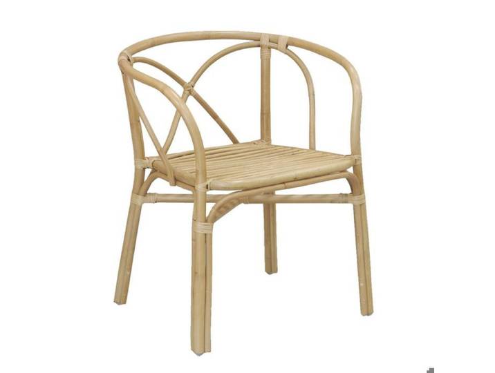 Fauteuil en rotin naturel dossier croisé Charlie