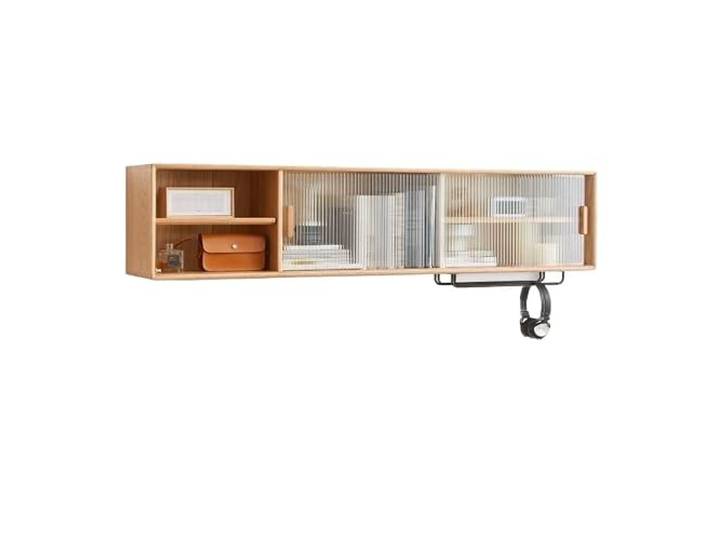 Kaffeebarschrank Wandschrank aus massivem Holz, moderner, minimalistischer Wand-Sideboard-Aufbewahrungsschrank Eichenholz, nordischer Küchen-Wandschrank Buffetschrank mit Stauraum(1200*280*350mm)