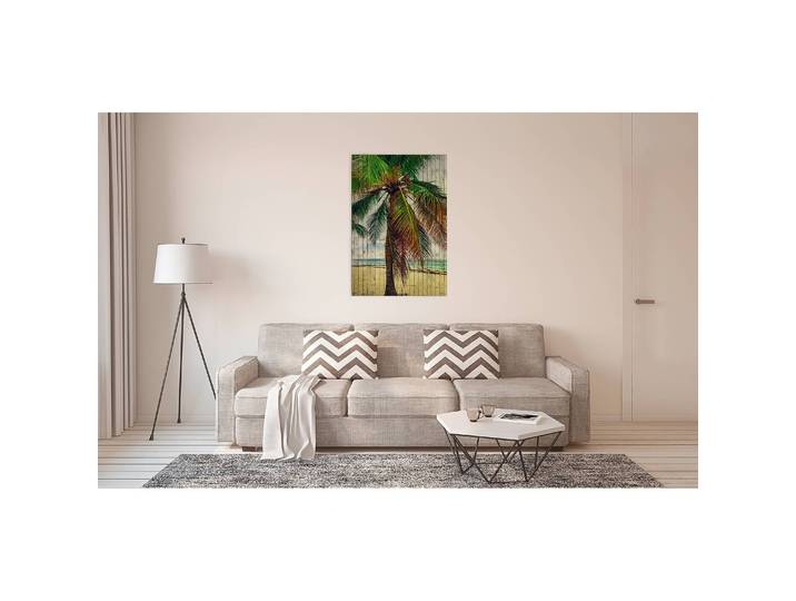 Impression sur toile Palme Tahiti Polyester PVC / Épicéa Marron 60 x 90cm