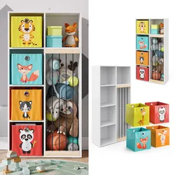 Vicco Kinderregal Kuscheltierbox Aufbewahrung Marvin Bücherregal Weiß Faltbox