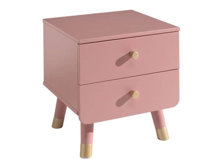 Table de Chevet Enfant 2 Tiroirs  Billy  43cm Rose