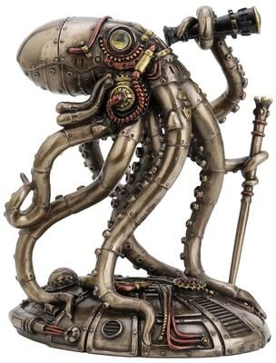 Unicorn Studio 6.69 in H Steampunk Seabed Octopus Figurine Poly Resin