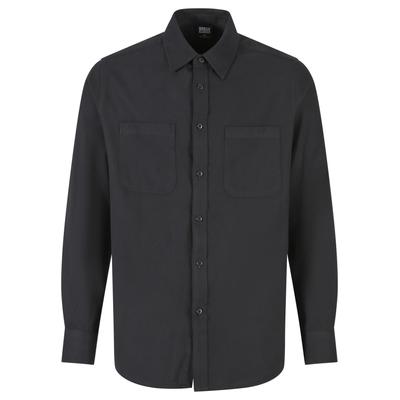 Flanellhemd URBAN CLASSICS "Urban Classics Herren Flanell Shirt", Herren, Gr. S, US-Größen, schwarz, 100% Baumwolle, unifarben, normal, Hemden