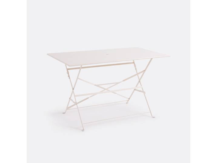 LA REDOUTE Table pliante rectangulaire, métal fer Ozevan Beige Galet
