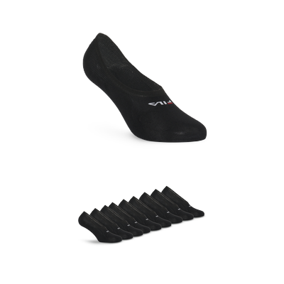 Füßlinge FILA "UNISEX GHOST SOCKS SILICONE HEEL INSIDE", Herren, Gr. 35-38, schwarz, Baumwollmischung, normal, Socken, mit Logo-Schriftzug