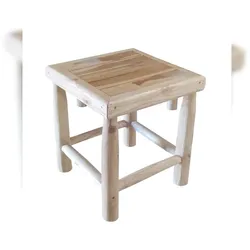 Möbilia Beistelltisch | aus Teakholz | quadratisch | natur | B 40 x T 40 x H 45 cm | 11020033| Serie GARTEN