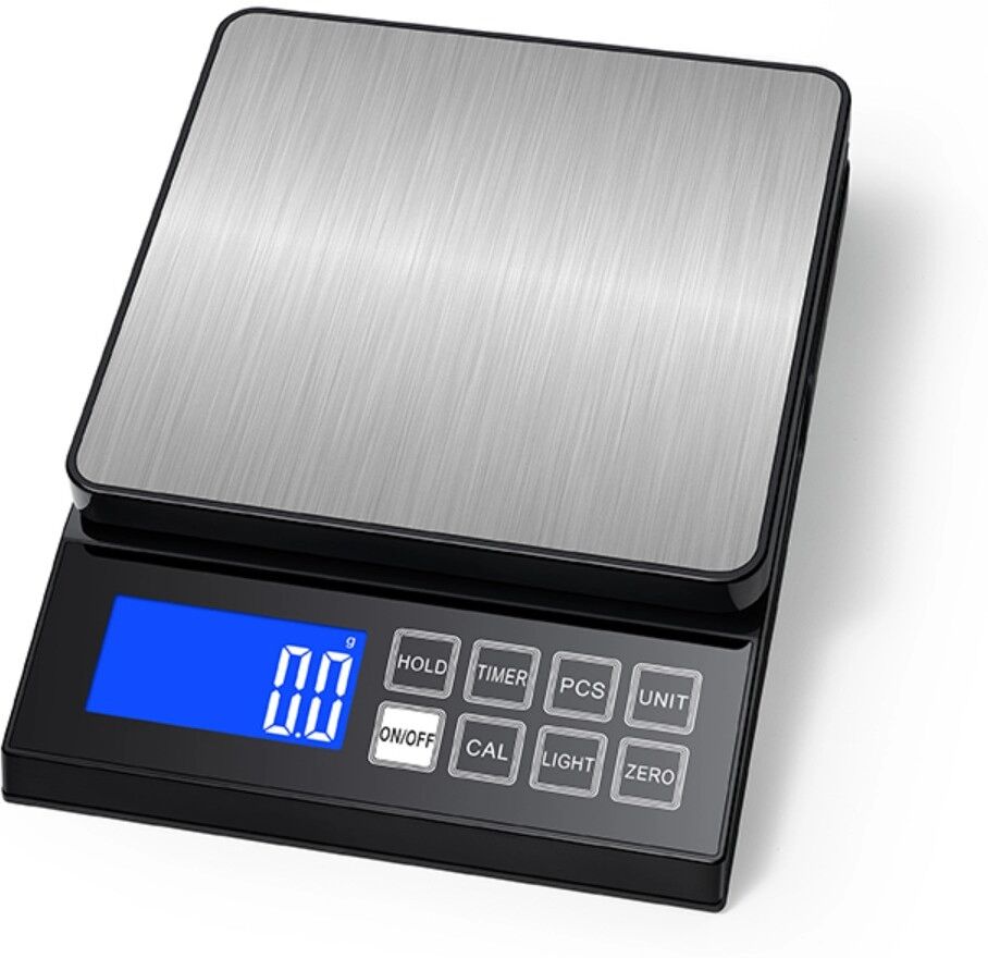 INF Wiederaufladbare elektronische Küchenwaage 10kg/0.1g IP67 wasserdicht Große Wiegefläche