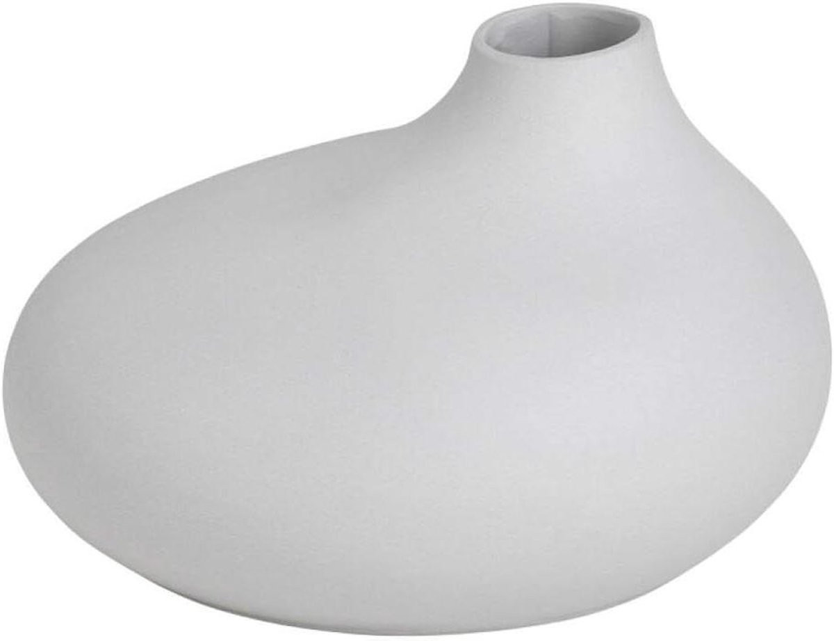 Wit Porseleinen Vaas voor Woonkamer Decoratie - Hoogte: 17 cm