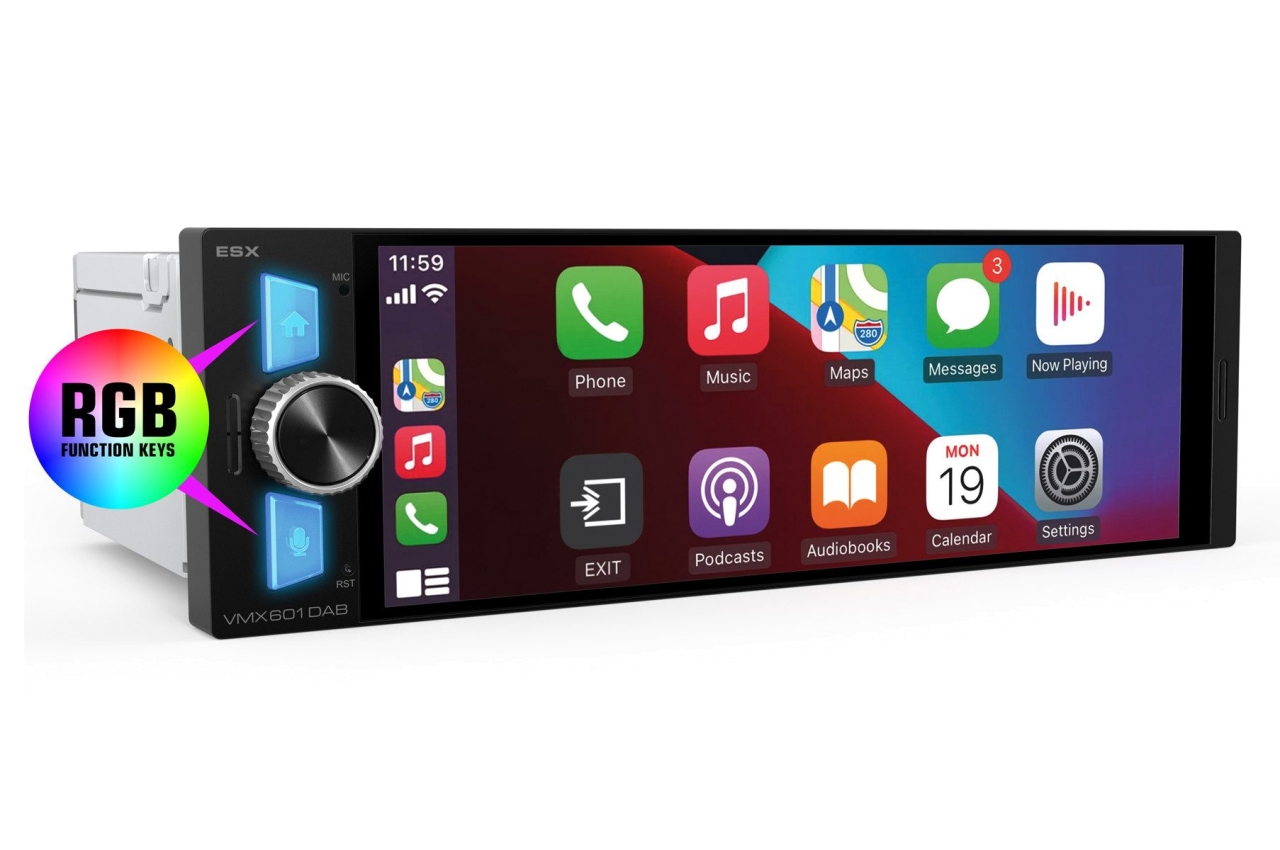 ESX VISION VMX601DAB – 1-DIN Media Moniceiver mit 6,3 Zoll Touchscreen