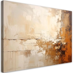 LEINWANDBILDER, Beige Abstrakt mit Pinselstrichimitation