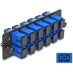 DELOCK LWL Adapter Panel SC Simplex UPC 12 Port blau