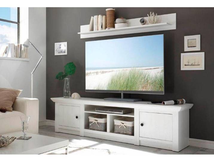 Lowboard HOME AFFAIRE California , weiß, B:194cm H:51cm T:45cm, Sideboards, Lowboard, Fernsehtisch Breite 194 cm