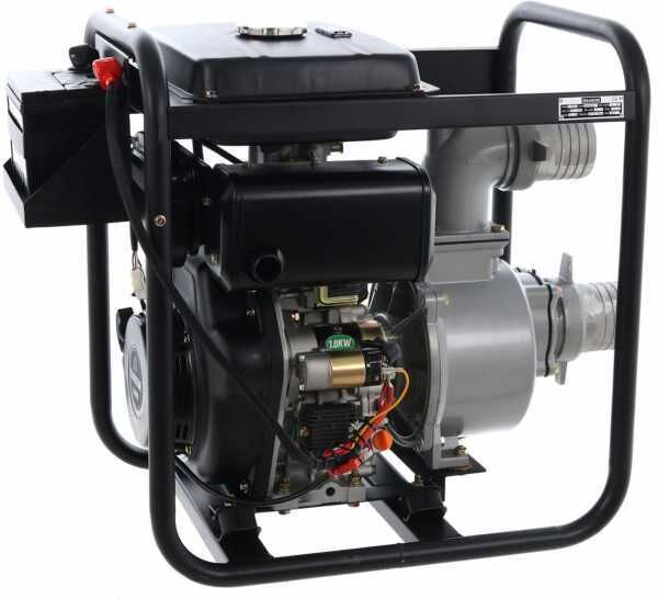 Diesel Wasserpumpe Blackstone BD 10000ES, Anschlüsse 100 mm - 4", Elektrostart - 14-L-Tank - Euro 5