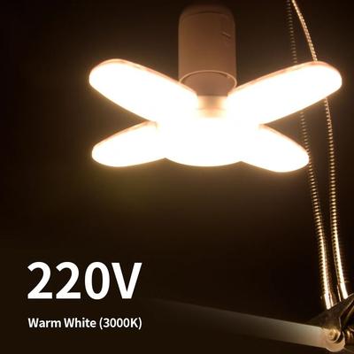 Uplifted Goods E27 Fan Shape LED Lamp Foldable 28W Light Bulb 220v Warm White