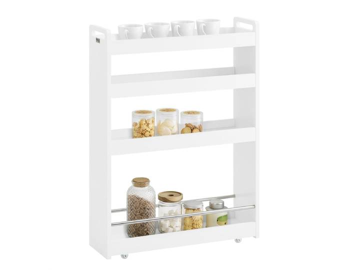 SoBuy NSR01-W Opbergrek - Witte Multifunctionele Plank voor Badkamer