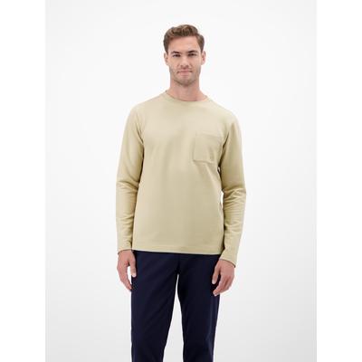 Sweatshirt LERROS "Herren Sweatshirt - clean, soft und smart", Herren, Gr. XL, beige (foam weiß), 85% Baumwolle, 13% Polyester, 2% Elasthan, Sweatshirts Sweatshirt