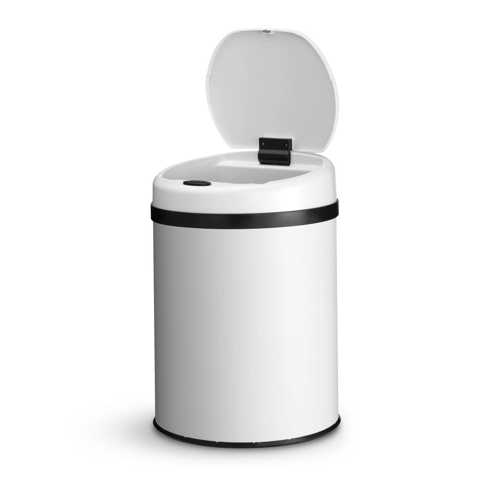Juskys Automatik Mülleimer mit Sensor 30L - Abfalleimer mit elektrischem Deckel für Küche - Weiß