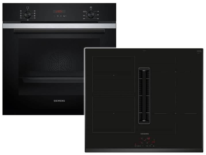 SIEMENS Backofen-Set, mit Teleskopauszug nachrüstbar, Pyrolyse-Selbstreinigung, Powerboost-Funktion, Timer