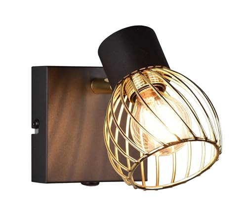 Ardon Reality R81381080 wandlamp metaal mat zwart/goud met E14 fitting