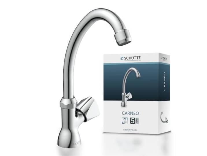 SCHÜTTE Kaltwasserhahn CARNEO, Armatur, Wasserhahn Bad nur für Kaltwasser, Standventil zum Schwenken, 37970, Chrom