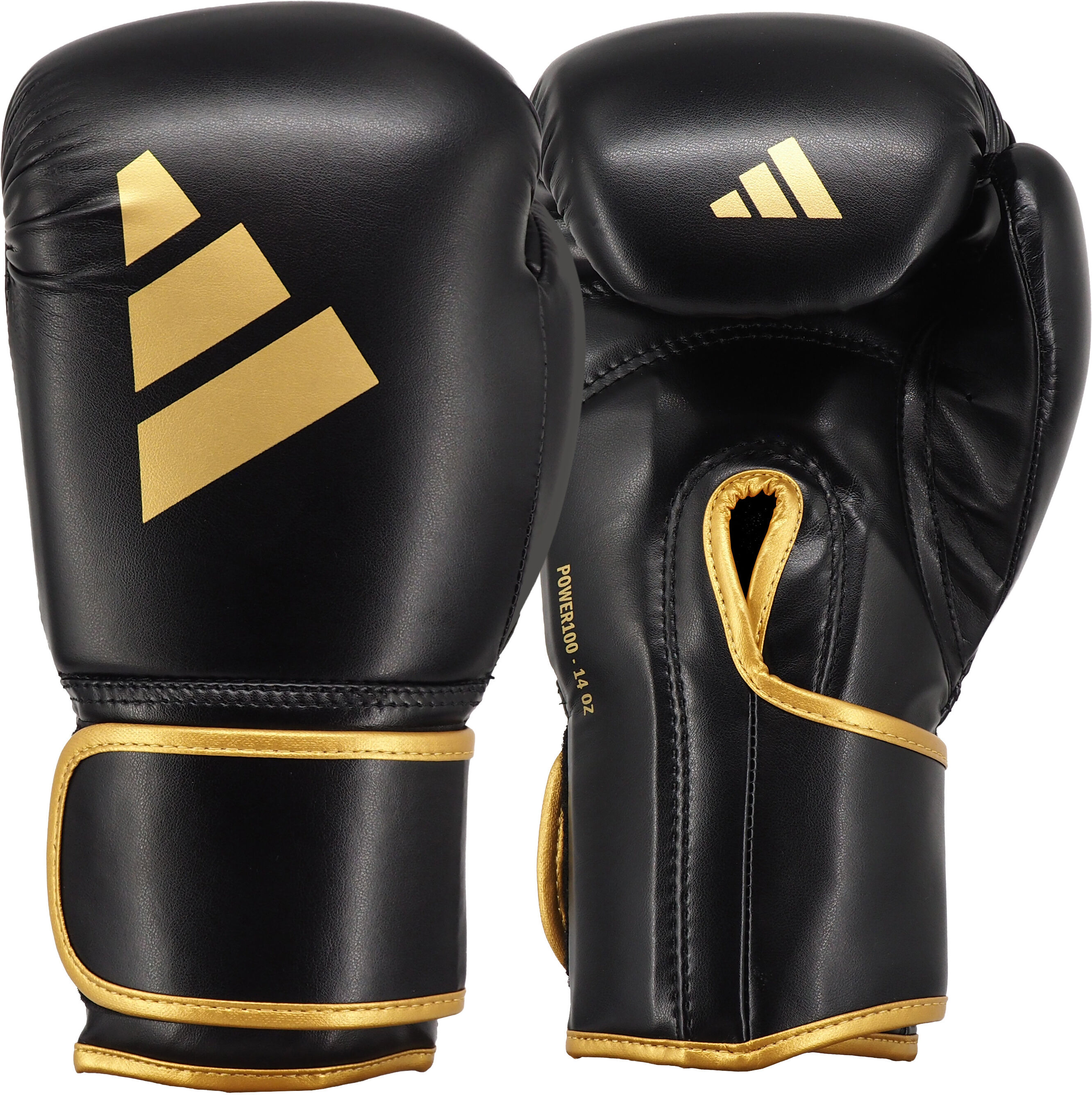 Boxhandschuhe ADIDAS PERFORMANCE "adidas Power 100 Training Gloves" Gr. 10, schwarz (schwarz, gold), Boxhandschuhe, 10 10, Kunstleder, Boxhandschuhe
