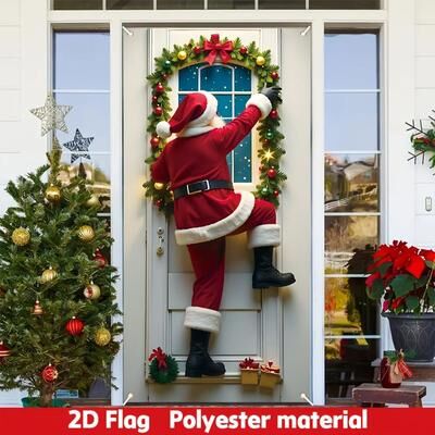 Uplift Treasures Santa Claus Christmas Porch Banner Santa Claus Christmas Porch Banner