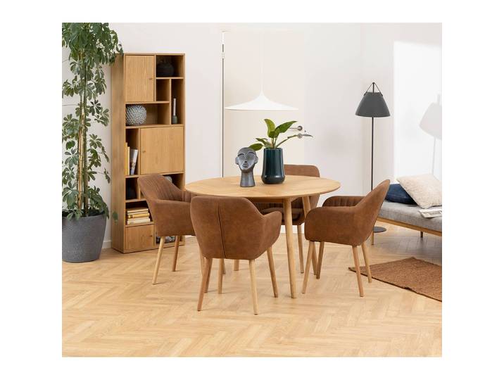 Table Ø 120cm Marron/Chêne