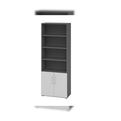 Hammerbacher-Regal 6OH/Türen 2OH 968T2 Graphit/Grau-V968T2/G/5/BS