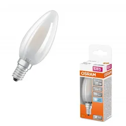 Abverkauf: OSRAM E14 LED STAR RETROFIT Lampe Kerzenform matt 2,5W wie 25W neutralweißes Licht