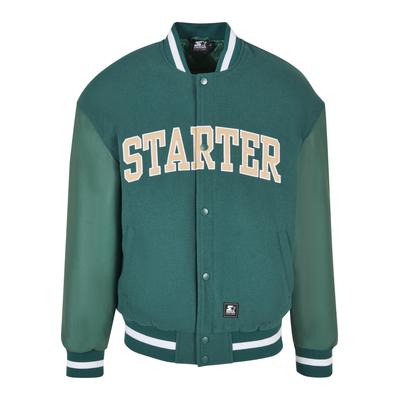 Funktionsmantel STARTER BLACK LABEL "Starter Black Label Herren Starter Team Jacket", Herren, Gr. L, schwarzfreshgrün, 50% Wolle, 50% Viskose, Mäntel