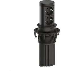 Bachmann, Steckdosenleiste, ELEVATOR 2 versenkbare Steckdose 2-fach, 2x CEE7/3, 0,5m, Schwarz matt... (2x, CEE 7/3, 0.50 m)