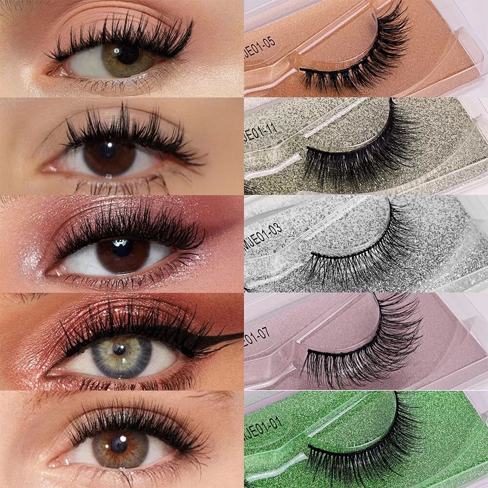 INF Faux Cils Vison 3D Volume Naturel - 12 Paires, Confortables & Réutilisables