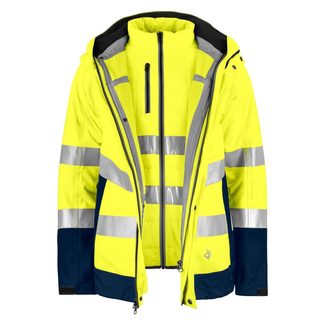 Projob Wind- und wasserdichter Parka 3-in-1 EN ISO 20471 Klasse 3/2 (XL) (646445-10-7)