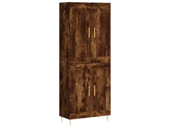 Mhdvray Highboard 2-tlg Räuchereiche 69,5x34x180 cm Schrank Vielseitige Aufbewahrung für Wohnzimmer und Essbereich: Robuste Metallbeine und blickdichte Fächer schaffen Ordnung.