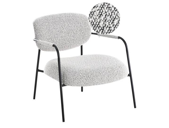 Beliani Sessel Schwarz Ausvika, Schwarz, Weiß, 70x74x71 cm, Wohnzimmer, Sessel, Polstersessel