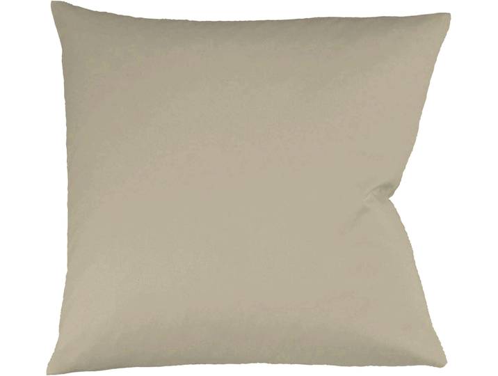 Kissenbezug FLEURESSE Colours Mako Satin, 100% Baumwolle, mit Reißverschluss , grau (taupe), B:80cm L:80cm, Mako-Satin, Mako-Satin, Kissenbezüge, Kissenbezug, Mako Satin, glänzend, glatt, Premium Qualität
