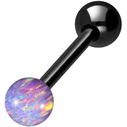 Chirurgenstahl Barbell SYNTHETISCHER OPAL + CHIRURGENSTAHL-KUGEL
