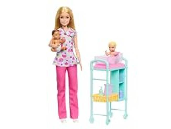 Barbie Métiers Poupée Docteur pour bébé avec coffret de jeu et accessoires