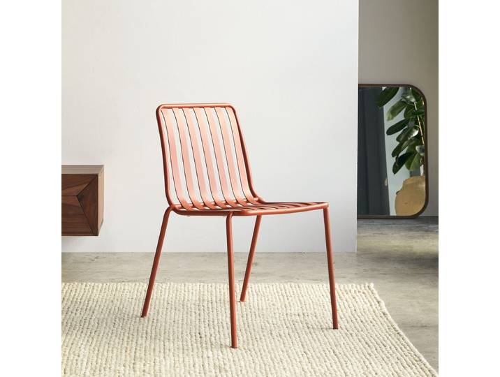 Stuhl Gaby Orange aus lackiertem Metall - Orange