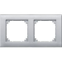Rahmen zweifach für bündigen Einbau, Typ 488260, Unterputzmontage, Thermoplast aluminium, Retail