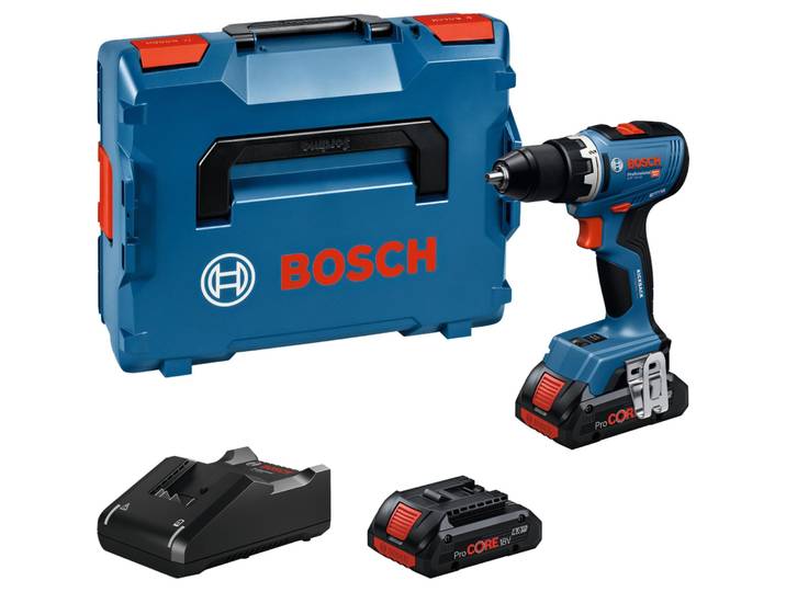 Perceuse-visseuse professionnelle BOSCH GSR 18V-65 + coffret + 2 batteries ProCORE18V 2x4\,0Ah