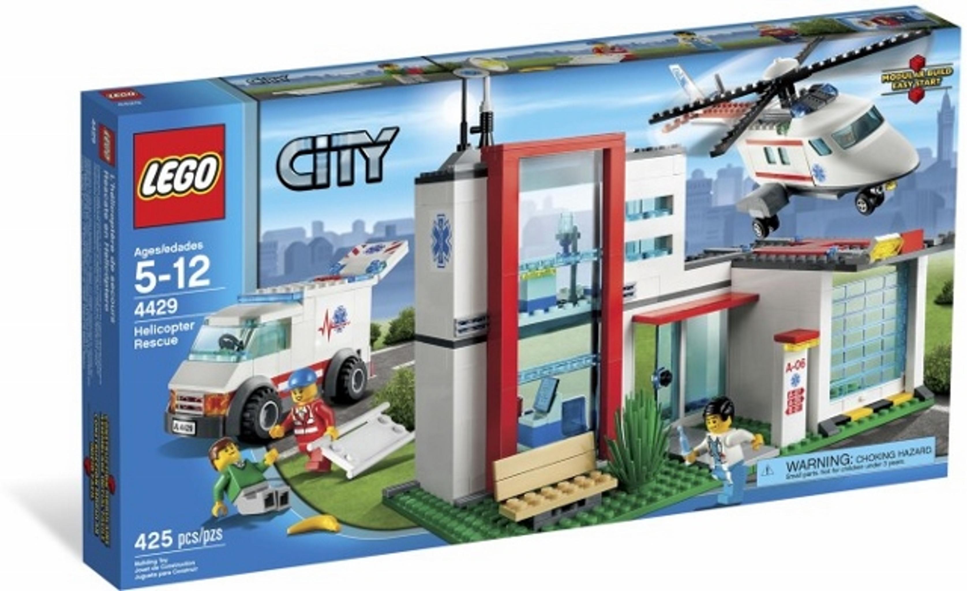 Lego City 4429 Helikopter Rettungsbasis 4 Figuren Krankenhaus Hubschrauber