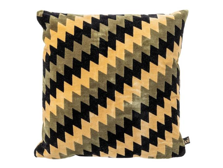 Coussin vert en velours 45x45 cm avec motif