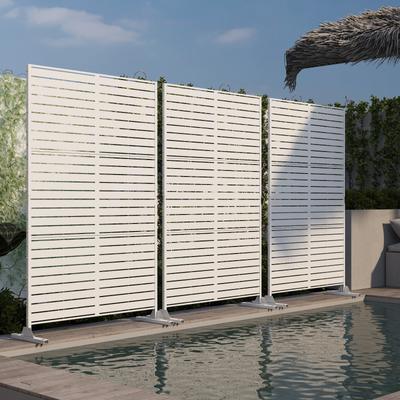 Lumibee Outdoor Privacy Screen with Stand for Patio Garden Metal Fence